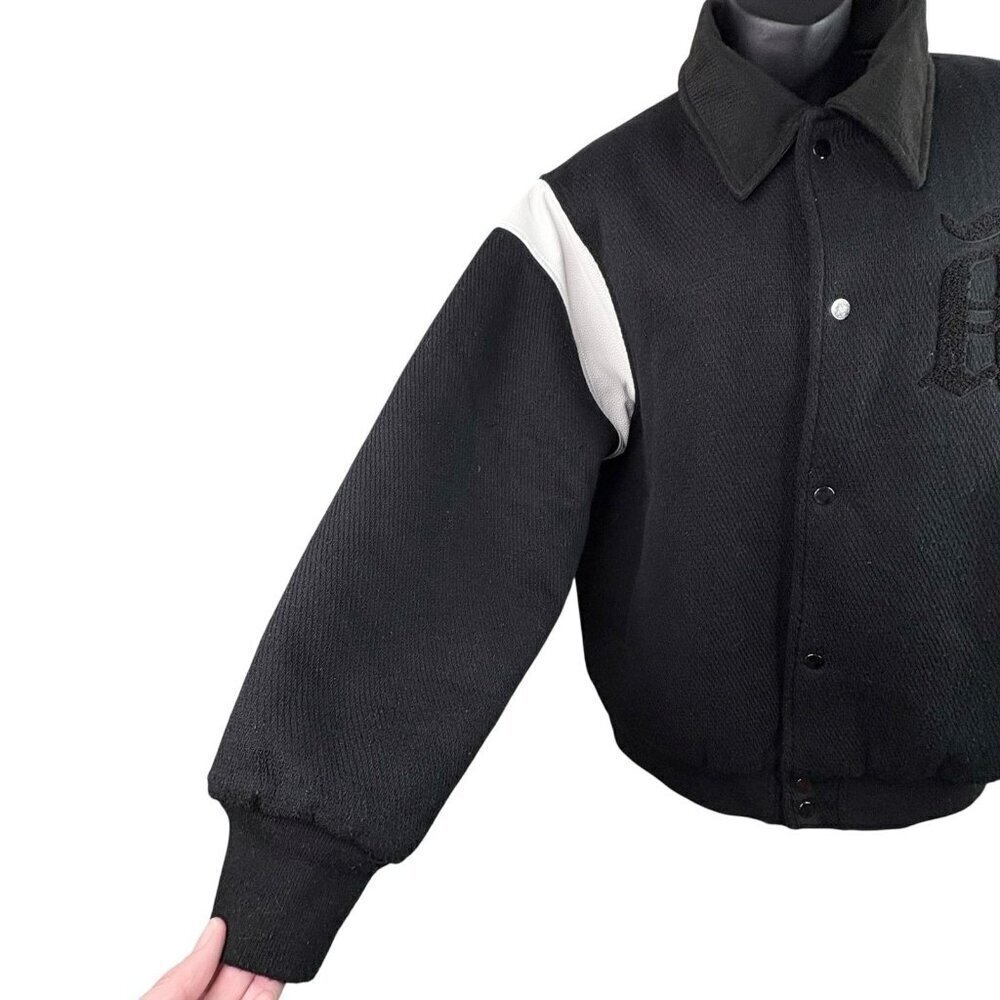 ASK YURSELF Banned Varsity Jacket Black White Men’s M Unisex Women’s XL Academia - Picture 7 of 16